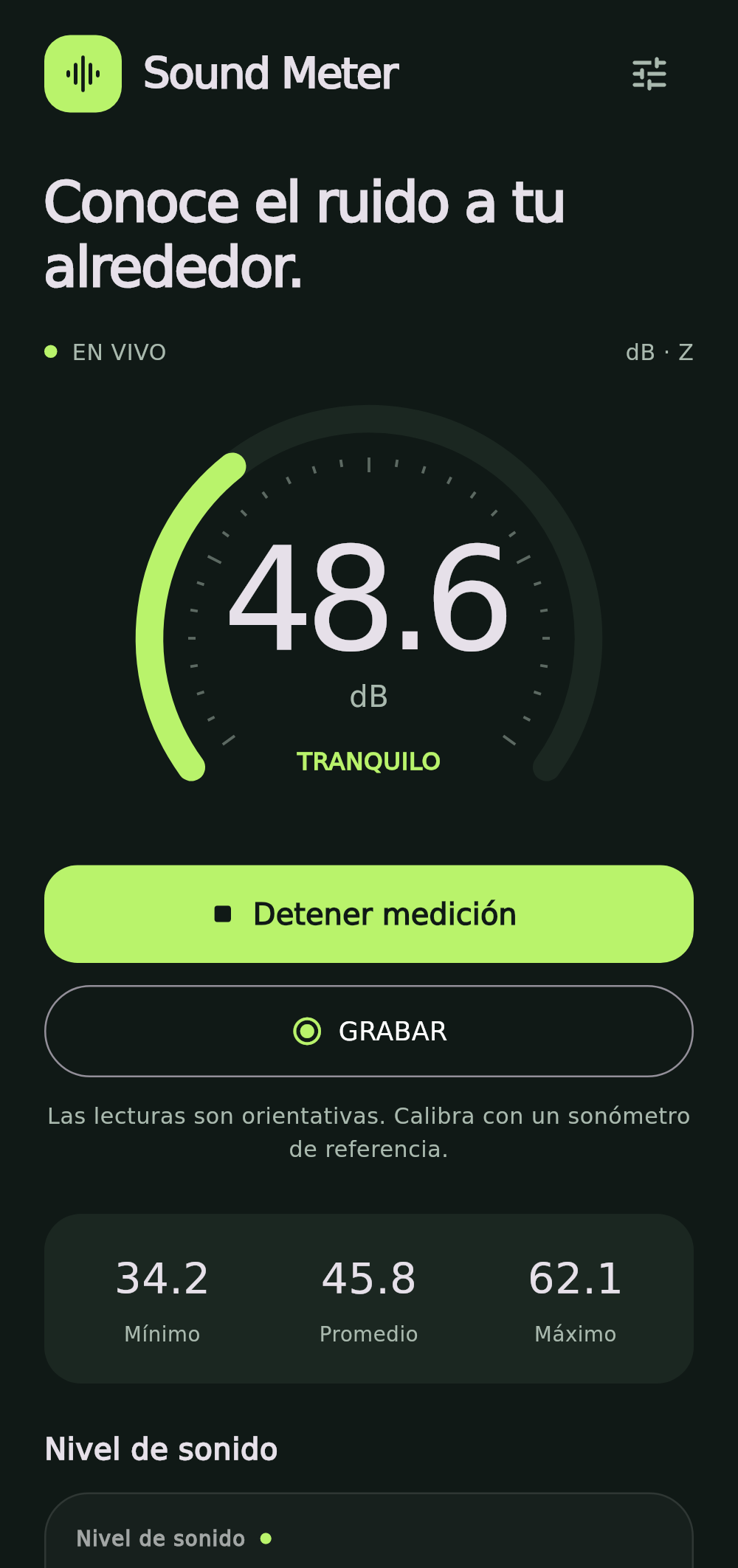 Vista de la app · lecturas ilustrativas