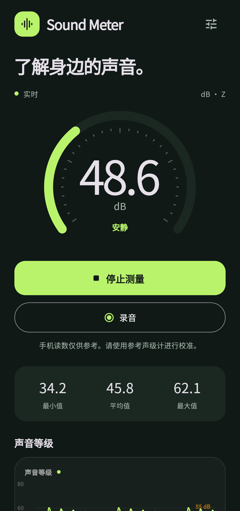 应用预览 · 示例读数